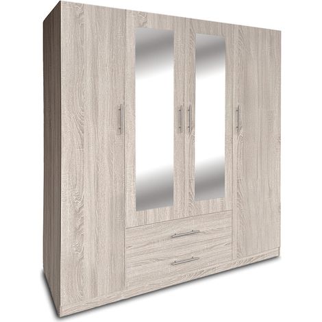 Armario de Dormitorio W 4 Puertas, con Espejo, Cambria (1/4)