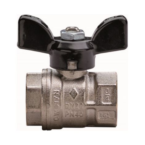 VALVOLA A SFERA A PASSAGGIO TOTALE FILETTATURA FF CON FARFALLA 1/2" DN 15 PN 50 RB
