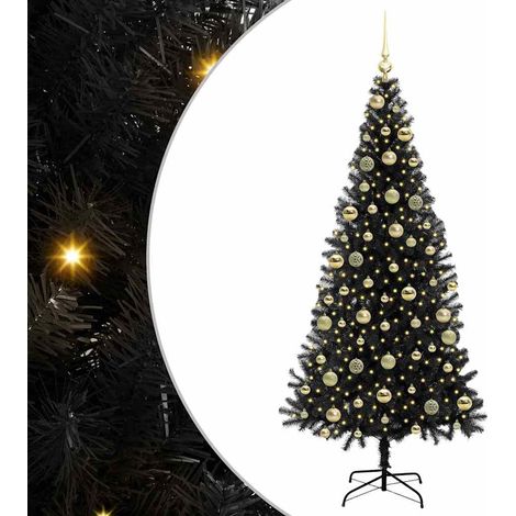 Weihnachtsbaum mit 300 LEDs mit Ständer Schwarz 210 cm PVC vidaXL (1/5)