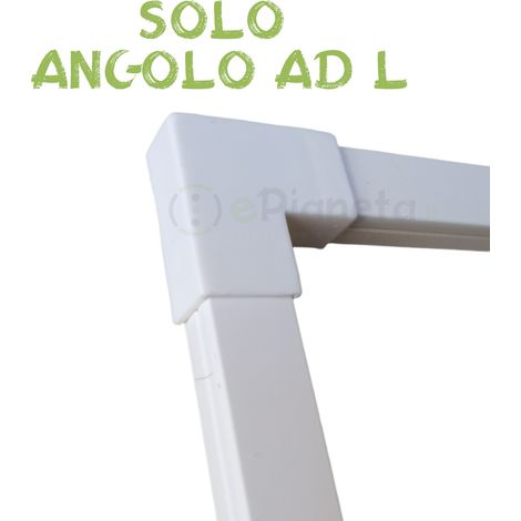 2 mt Canalina per cavi elettrica 25x16 mm in plastica passacavi bianco coprifili a parete con copertura SOLO ANGOLO AD L (1/3)
