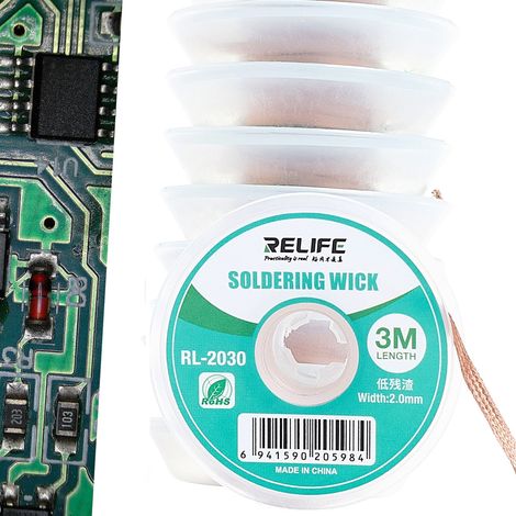 Trenza de soldadura de estaño RELIFE de 2 mm