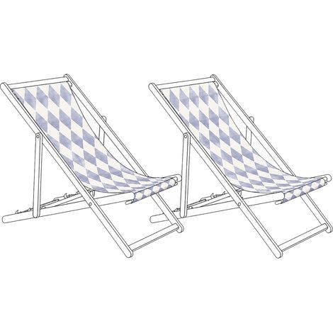 Conjunto de 2 telas de poliéster para tumbona de jardín patrón geométrico exterior gris Anzio / Avellino