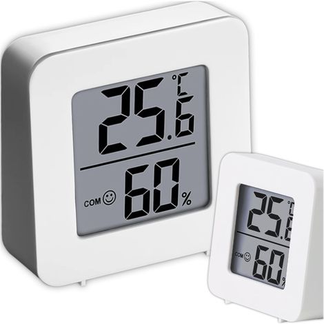 Thermomètre d'ambiance avec hygromètre, mini thermomètre numérique et hygromètre, affichage de la température et de l'humidité pour la maison, bureau, chambre à coucher, chambre d'enfant (1/5)
