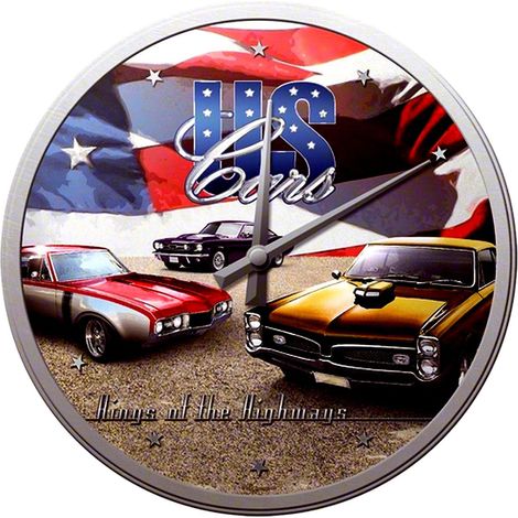 Pendule ronde US Cars
