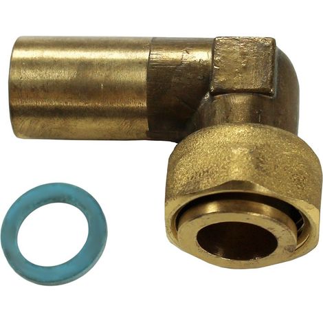 Raccord coudé 90° à joint plat gaz - écrou G1/2" - sortie cuivre Ø14 - Gurtner (1/2)