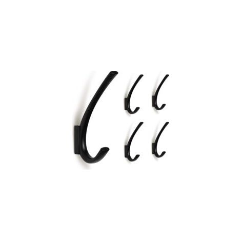 Lot de 5 Crochets muraux Noirs Mats en Alliage de Zinc pour vestiaire, Salon, Chambre à Coucher, Salle de Bain, Porte-clés pour Mur, Porte-Manteau Fantaisie