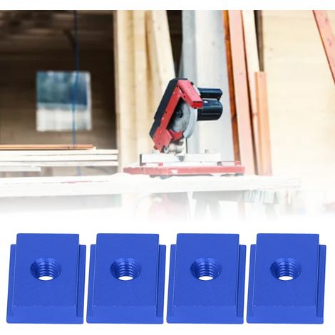 Bloc coulissant à rainure en T M8 30 pour le travail du bois, bleu (1/5)