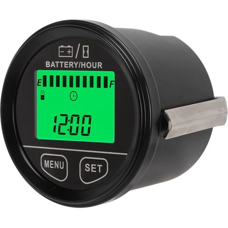 Voltmètre de batterie 12V/24V à détection automatique, polarité positive/négative, horloge avec fonction minuteur, indicateur de tension pour voiture et camping-car. (1/5)