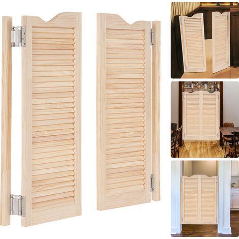 Innen-Schwingtüren, Schwingtüren aus Kiefernholz mit 1,34 Zoll Dicke, Wohnzimmertüren mit Scharnieren, Lamellentüren mit stabilen Beschlägen, Innentüren aus Holz (32 x 42 Zoll) (1/5)