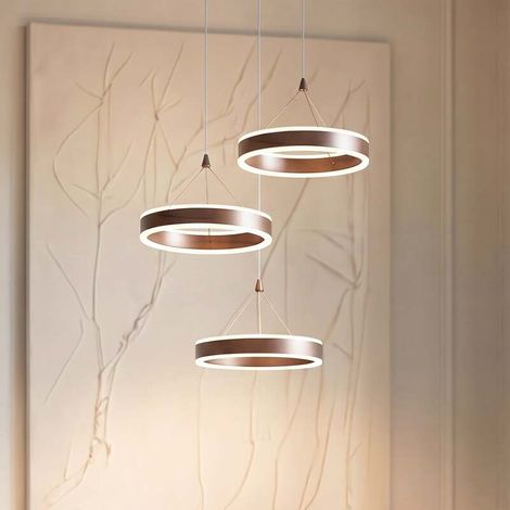 [NEUWERTIG] B-Ware Lucande Hängeleuchte Kolo LED Pendelleuchte dimmbar braun 3-flg 1640 Lumen (1/2)