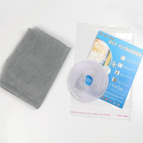 Mosquitera, juego de mosquitera autoadhesiva con cortina de malla ajustable - mosquitera de repuesto para el hogar, gris. (1/5)