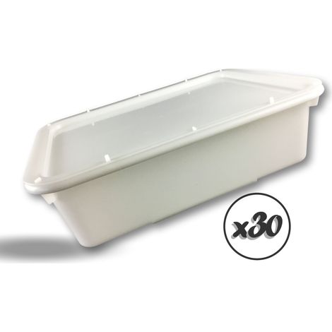 Bac de boulanger Polypropylène Empilable Fente d’aération - Lot de 30 - Bac avec couvercle (1/5)