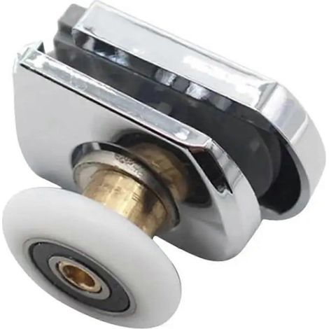 Charnière à pince en laiton pour porte de douche, angle d'ouverture de 0°, pour panneau en verre trempé de 812 mm, finition chromée brossée noire et dorée. (1/5)