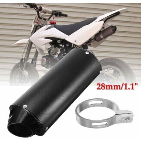 Tuyau d'échappement de silencieux en aluminium ID 28mm pour 90cc 110cc 125cc 150cc 4 temps noir (noir, 1x) (1/2)