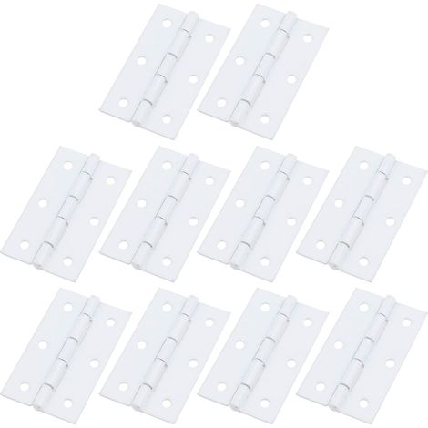 Weiße Kastenscharniere 2,36" x 1,41" (60 x 36 mm) aus Eisen, Türscharniere, Möbelscharniere, 10er-Set für Werkzeugkasten, Geschenkbox, Schrank (1/3)