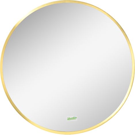 Spiegel 50 cm – runder Badezimmerspiegel – Wandspiegel – Flurspiegel – mit Speicherfunktion – IP44 – dekorativer Spiegel für das Badezimmer – Goldfarben