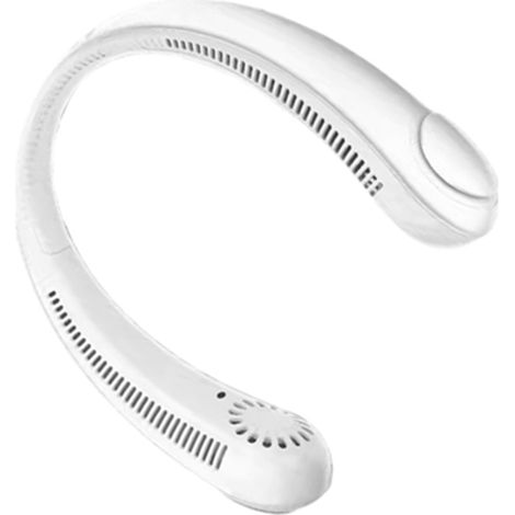 Tragbarer Nackenventilator, Mini-USB-wiederaufladbarer, leiser, klingenloser Ventilator für Outdoor-Sportarten, Weiß (1/5)