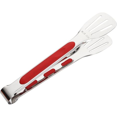 Pince Alimentaire - Acier Inoxydable 304 - Embout En Silicone Résistant À La Chaleur Jusqu'à 240 °C - Pour Cuisson Grillade Pâtisserie - 1 Pièce (1/4)