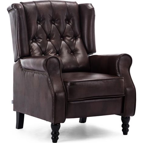 ALTHORPE LEATHER RECLINER CHAIR - BROWN