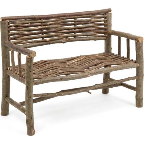 Banc en noisetier tressé - H95 x l57 x L115 cm