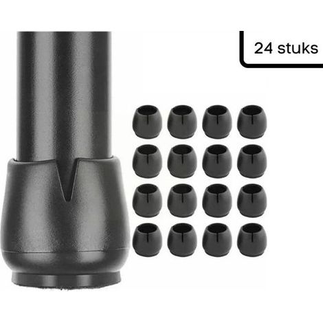 Protège-pieds de chaise en feutre anti-rayures - 24 pièces - Ø 17-22 mm - Noir - Rond - Protection du sol (1/5)
