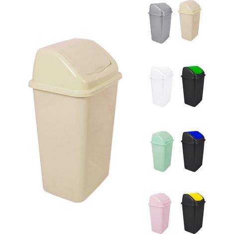 Cubo de Basura con Tapadera Basculante - 15L / 25L / 30L / 50L - Papelera Ideal para Cocina, Baño y Oficina