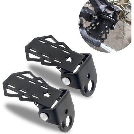2pcs Pédale Arrière Repose-Pied Essieu Acier Antidérapant pour Bicyclette Universel (1/5)