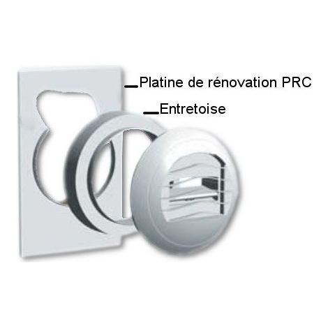 Platine de rénovation pour remplacement de bouche de ventilation avec entretoise S&P (UNELVENT) 858181