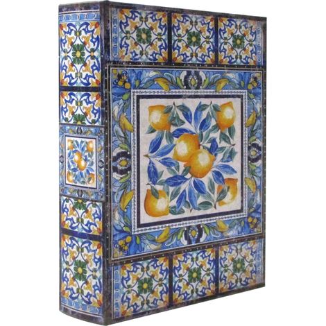 Signes Grimalt Cajas De Libro Decoracion  Caja Libro Limones Cajas Libro Azul 5x17x26cm 34990