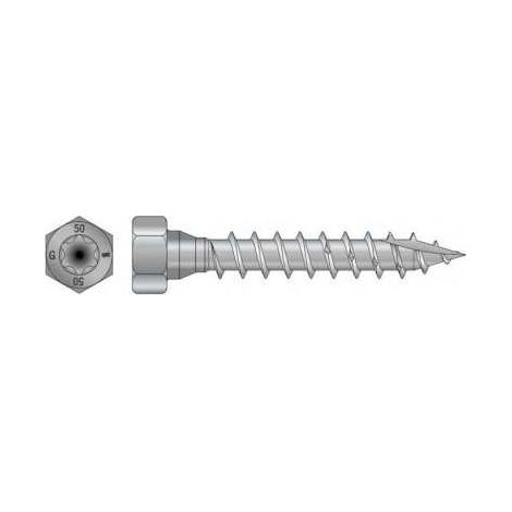 Sud Bois – Vis SSH pour bois – Boîte de 50 – Dimensions 8x40 mm – Revêtement Impreg + pour extérieur – Fixation connecteurs métalliques