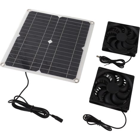 12-W-12-V-Solarpanel-Ventilator-Set, energieeffizient, mit zwei Solarpanel-Ventilatoren (1/5)