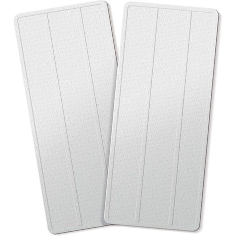 Recharge de 2 lingettes microfibres pour balai serpillère compact 360° – Tête plate rotative – Nettoyage à sec et humide – Compatible Smart Mop – Liseré Vert