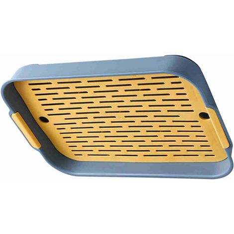 Égouttoir double couche pour aliments, boissons, vaisselle, ustensiles et tasses. Bac de séchage en plastique anti-gouttes pour la maison et la cuisine. (1/5)