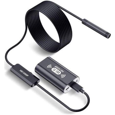 Caméra Endoscope WiFi 8MM HD1200P IP67 Endoscope d'inspection USB étanche 8LED endoscopie sans Fil pour (1/5)