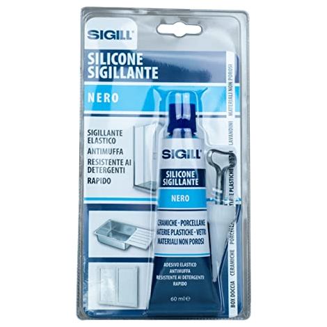 Silicone sigillante monocomponente a tubetto in blister da 60 ml colore- nero - confezione 1 (1/4)