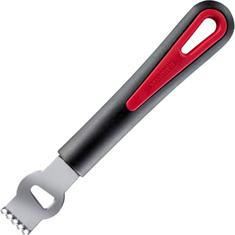 Westmark Raschietto per limone con incisore, Lunghezza: 16,5 cm, Acciaio inox/Plastica, Gallant, Nero/Rosso, 29302270 (1/4)
