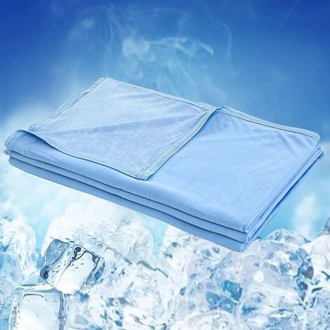 Couverture Rafraîchissante D'Été 2 en 1 Double Face avec Arc-Chill Q-Max 0,43 - Auto-Refroidissante - Douce - Légère (Bleu, 200 X 220 Cm) (1/5)