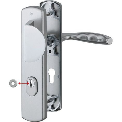 Ensemble de sécurité sur plaque NEW YORK palière pour épaisseur de porte 42 à 47mm inox – HOPPE - 10713899