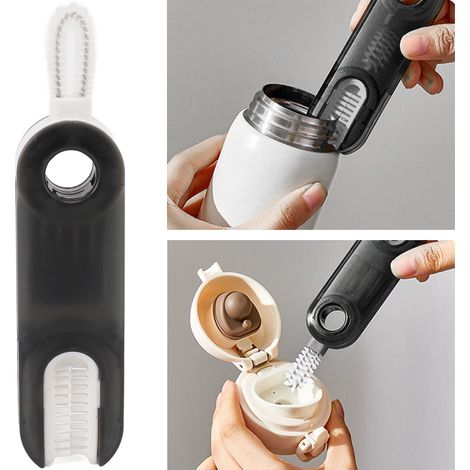 Brosse de nettoyage multifonctionnelle 3 en 1 pour tasses et biberons, couvercles, biberons et tétines WT01 Gris (1/5)