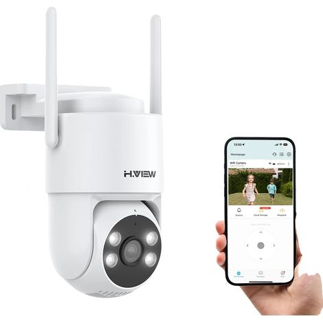 Cámara IP PTZ, resolución de 3 MP, ángulo de visión de 90°, conectividad WiFi, visión nocturna a color, detección de personas mediante IA. (1/5)