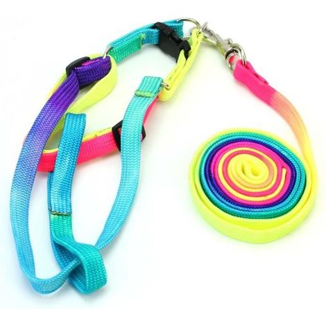 Laisse Harnais En Nylon Sécurité Sangle Coloré Pour Chien Chat Lapin Animaux (1/3)