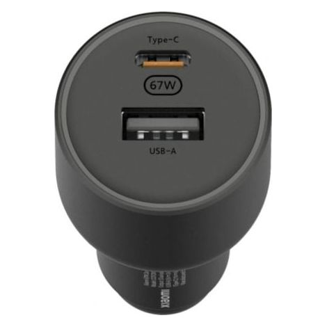 Cargador de Coche USB Universal + Cable USB-C Xiaomi 67W USB A C BK 67 W Negro