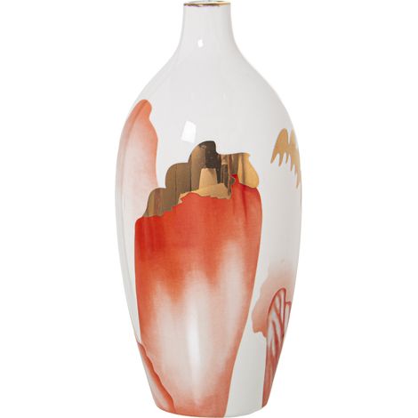 Vase Céramique Blanc/Saumon/Or °12X27 Cm (1/2)