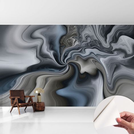 Papier peint adhésif décoratif avec colle pour salon chambre et bureau Installation rapide Nuages tourbillonnants 416x254 cm (1/5)
