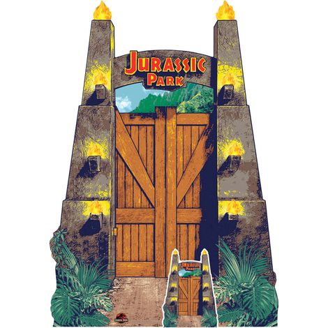 Figurine en carton Jurassic World - Panneau d'entrée Jurassic Park - Haut 131 cm (1/5)