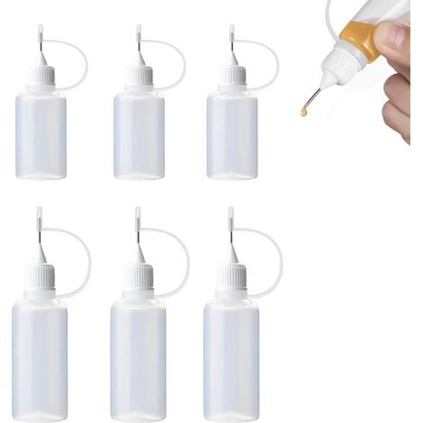 Kunststoff-Tropfflaschen (6 Stück), Plastikflaschen, Quetschflaschen, leere Klebstoffflaschen, Präzisionsflaschen, Po (1/5)