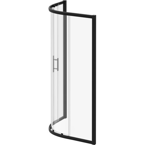 Series 8 Plus Matt Black 1000mm x 800mm 1 Door Offset Quadrant Shower Enclosure (1/5)