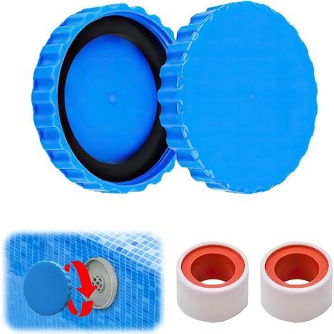 Lot de 2 Kit de Fermeture Hivernale pour Piscines, Bouchons d'hiver pour Piscines, Envoyer 2 Ruban Adhésif, avec Joints Assortis, Résistantes Au Gel Et Etanches, pour piscines (1/5)