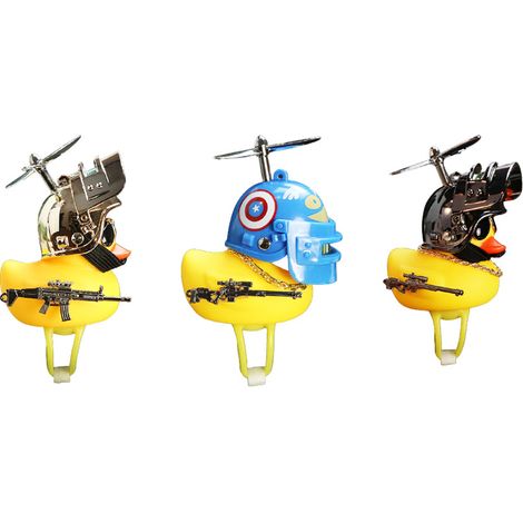 Petit canard décoratif pour casque de moto, ornement de guidon en forme de canard jaune (1/2)