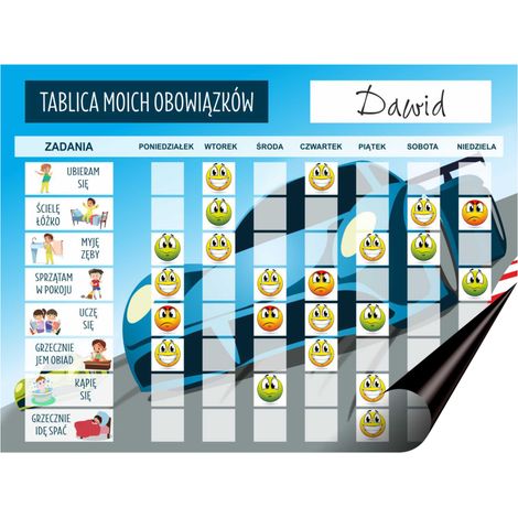 Planner magnetico Lavagna motivazionale Elenco attività per bambini + emoticon (1/5)
